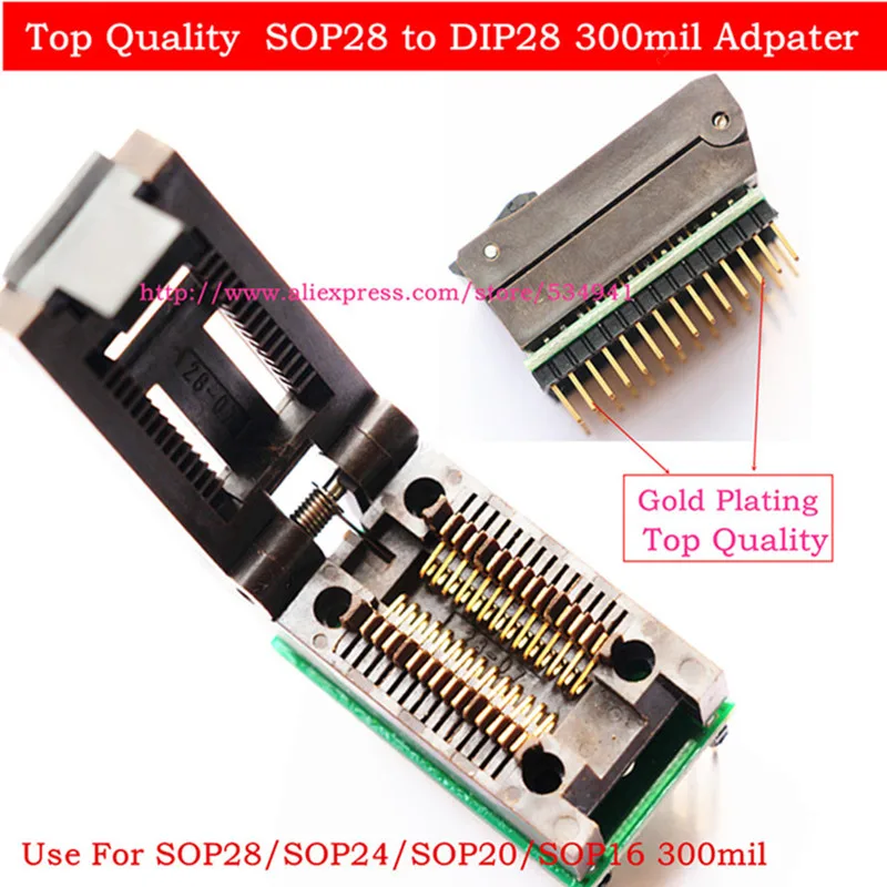 Высококачественный новый переходник соты sop28 в dip28/soic28 dip28 ИС разъем широкий 300