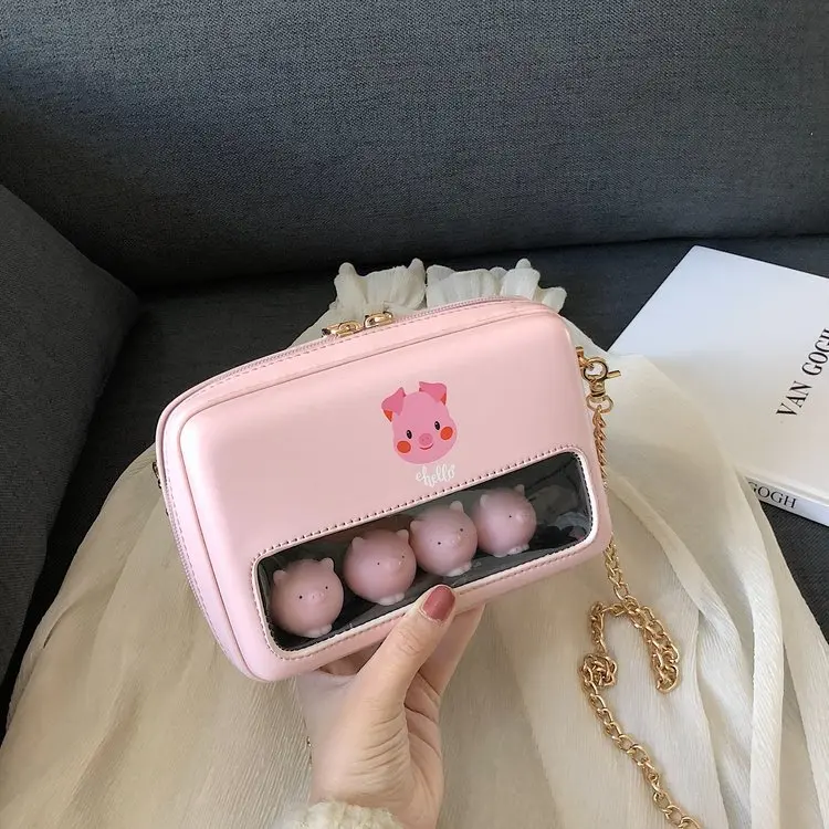 Летние новые модные сумки для женщин pu кожаные сумки женские повседневные Мультяшные цепи женская сумка-мессенджер сумки на плечо