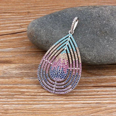 Pendant-Silver 6 шт. высокое качество cz ожерелье цепочкой, кубический цирконий микро проложить сердце Шарм кулон ожерелье Модные ювелирные изделия для мужчин и женщин - Окраска металла: Pendant-Silver