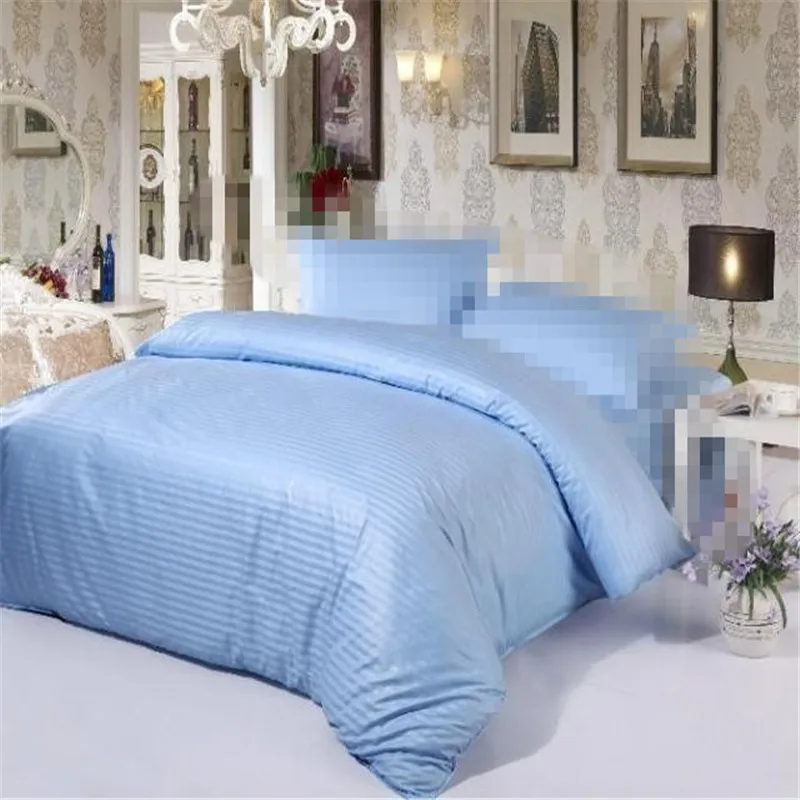 

1pc Stain Stripe Duvet Cover White Hotel Quilt/Comforter Covers King Size 220*240cm 100%Cotton Solid Color Home Bedding Textile