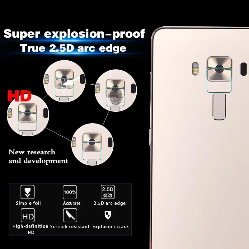 Back Camera Lens Tempered Glass Film For Asus Zenfone 3 Deluxe film for ZS550KL ZS570KL Protector |