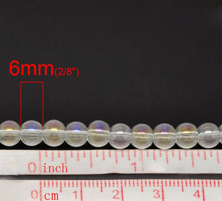 Doreen Box hot- 5 Strands Clear Round Glass Loose Beads 6mm( 2/8&quot) Dia. (B21220) | Украшения и аксессуары