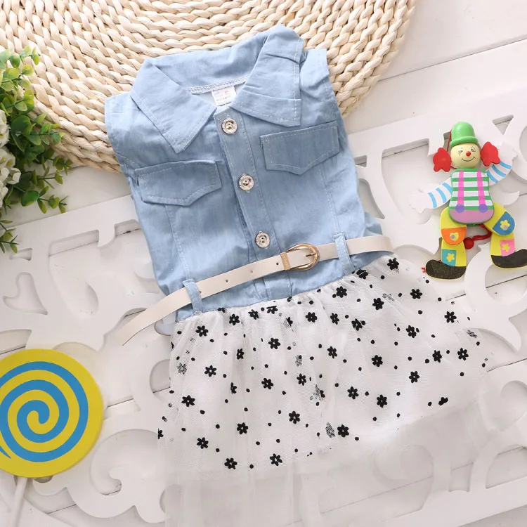 4 sets FREE SHIPPING new 2014 fashion summer children clothes beautiful denim A-line girl clothing dress Z666 | Детская одежда и