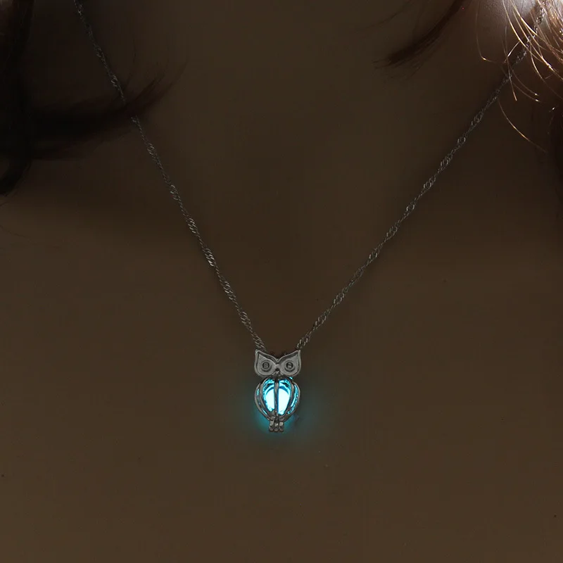 ESERES Сова светящаяся подвеска на шею для женщин DIY Полые Очаровательные Подвески