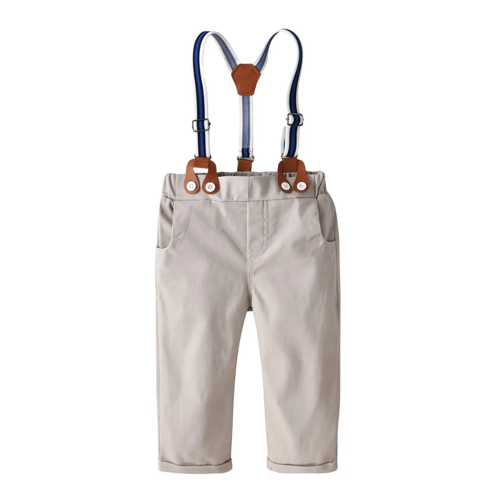 QAZIQILAND Baby Boys Christmas Clothing Set Long Sleeve Shirt+Suspender Pants 2Pcs/Set Outfits Suit for Toddler 3M-24M |