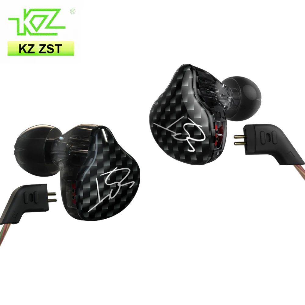 Гибридные наушники KZ ZST Bluetooth + Проводные 2 кабеля якорь Динамический привод Hi Fi