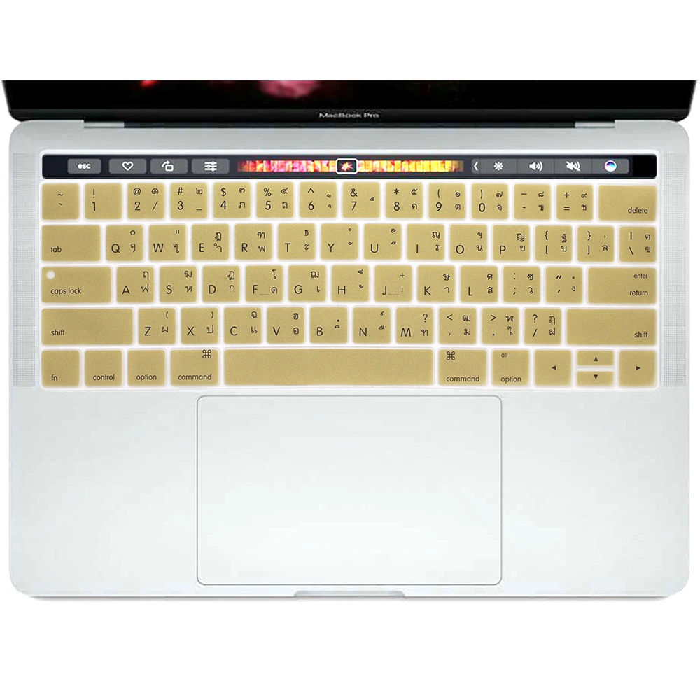 Для Macbook Pro 13 15 с сенсорной панелью модель A1706 A1707 Таиланд Тайский язык клавиатуры кожаный силикон Чехол протектор