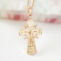 jesus necklace pendants gold pendant religious jewelry traditional design 585 rose gold color pendant