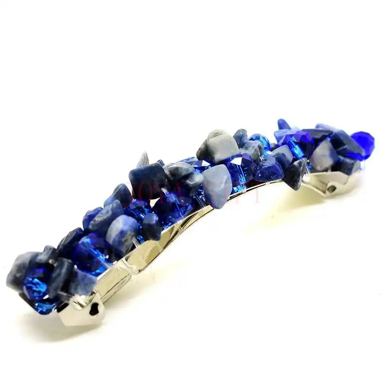 sodalite Украшения для волос Свадебные аксессуары для волос каменный головной убор романтическая кружевная одежда для волос кварцевые свадебные аксессуары для волос для невесты - Окраска металла: sodalite