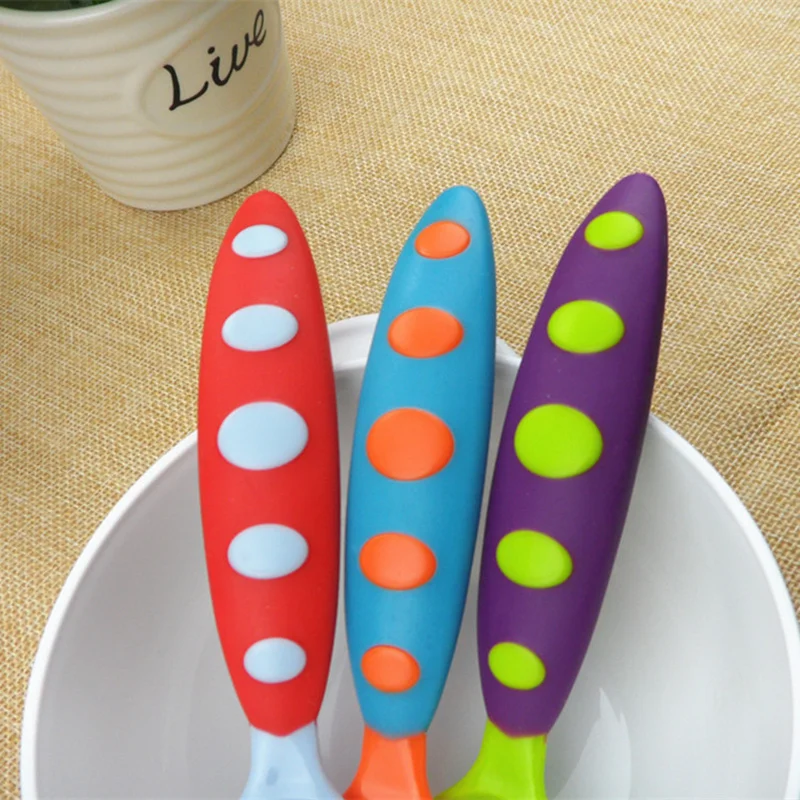 Детские принадлежности новинка 2016 года PP материал двухцветная детская ложка с