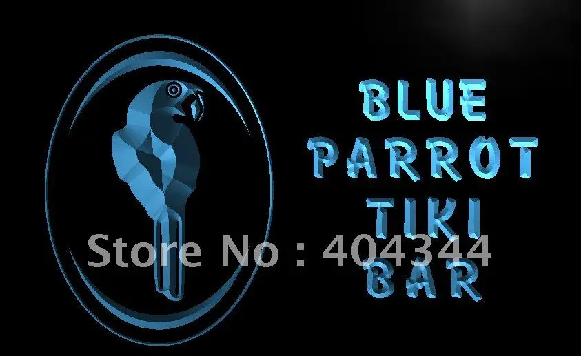 LB742-синий попугай Тики Бар Паб Клуб светодиодная неоновая световая вывеска