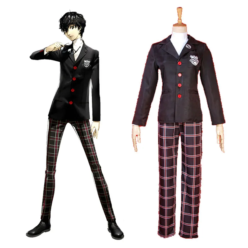 Cosroad аниме Persona 5 Akira Kurusu костюмы для косплея мужчин и женщин мужское пальто