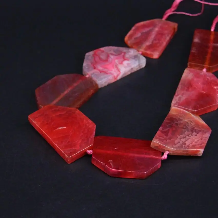 Бусины-кулоны из агата крупные натуральный красный кулон подвеска в виде ромба