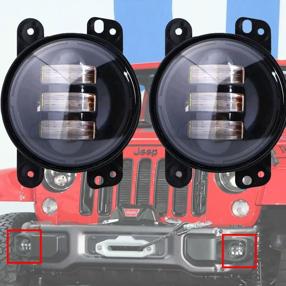 

Promtion ! 2PCS/Pair 4 Inch 30W LED Fog Light For Jeep Wrangler High Power LED Fog Lamp Auto DRL Lighting Led Headlamp