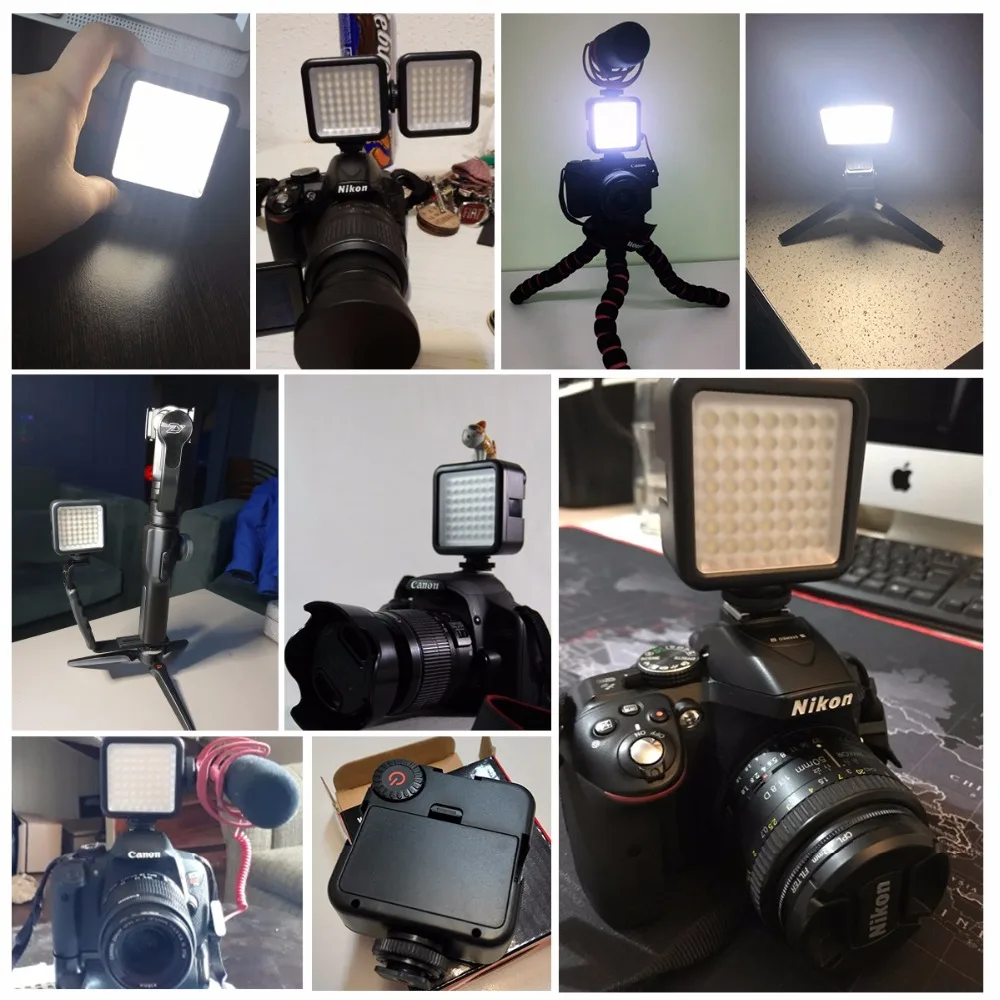 Мини LED видео свет w 3 Холодный башмак крепления для DJI Osmo Карманный Nikon Sony A6400 DSLR Gopro