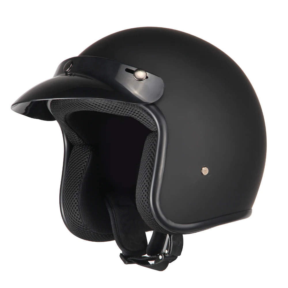 V-050 Matte Black VOSS мотоциклетный шлем Ретро Винтаж Кафе Racer Moto шлем 3/4 открытый шлем Шлем КАСКО шлем старый скутер шлемы - Цвет: V-050 Matte Black