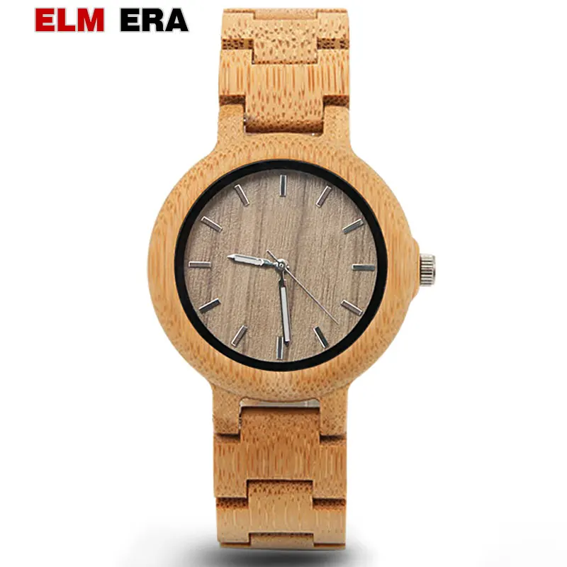 Женские деревянные часы ELMERA Relogio Feminino стильные подарки женские кварцевые