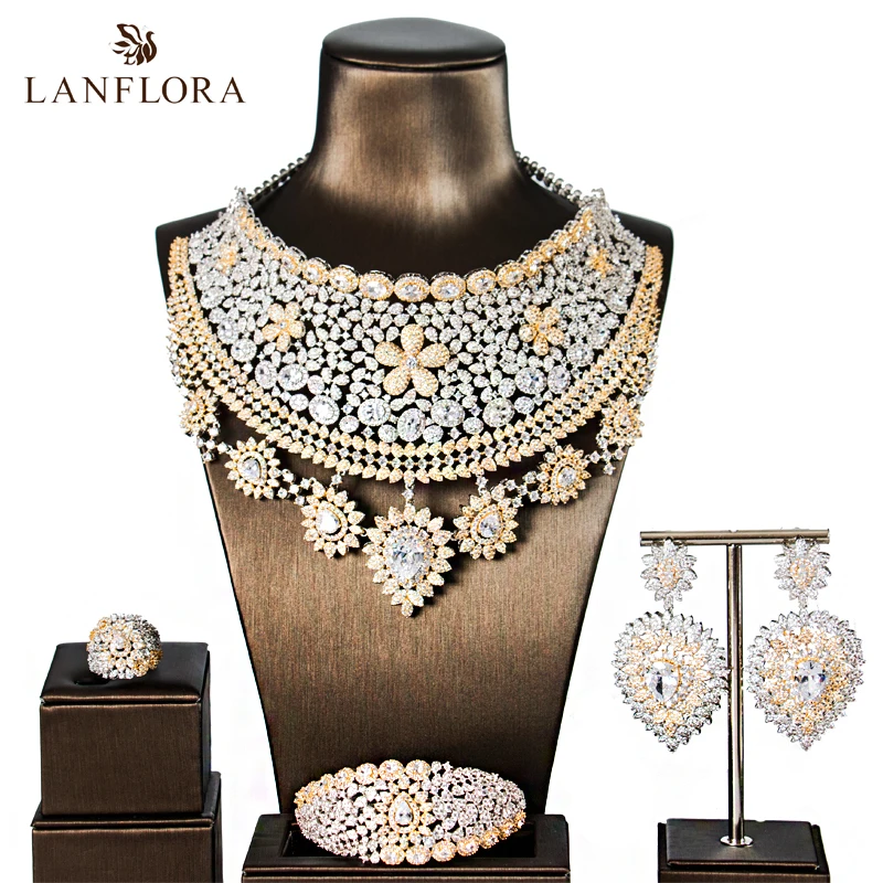 LANFLORA 2018 Новый Средний Восточный шарф ювелирные изделия Роскошные фианиты