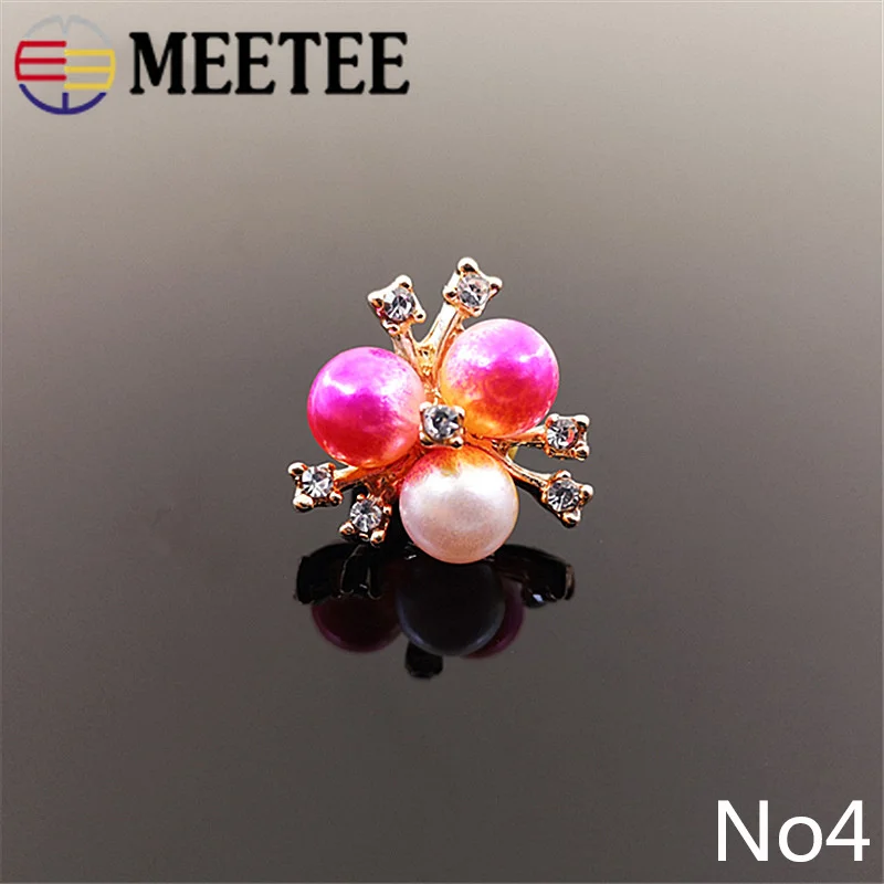 Meetee 20 шт. 2*2 см градиент цвета жемчужные пряжки бусины Цветок Кнопка DIY ювелирные
