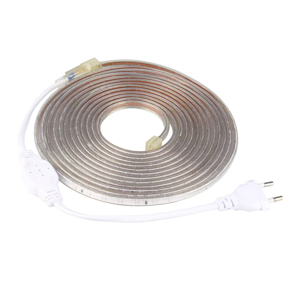 AC 220V RGB 3014 led strip 72leds/Meter IP65 Waterproof Flexible LED Tape Light outdoor garden light with EU plug 1/2/3/4/5/10M