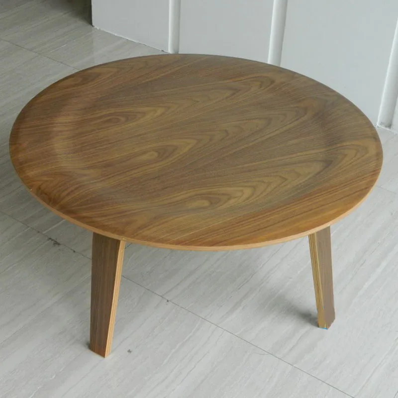 Круглый стол из фанеры орехового дерева журнальный столик DIA86 * H40CM|plywood table|coffee