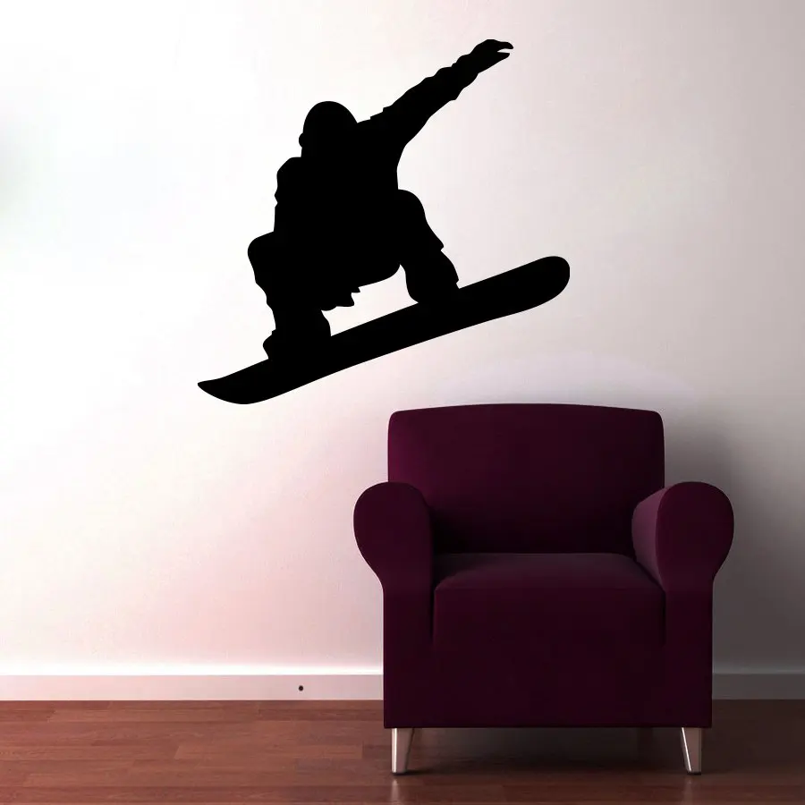 

ZOOYOO Kids Favorite Player Silhouette Snowboard Wall Decals Vinyl Art Home Decor Living Room Wall Sticker