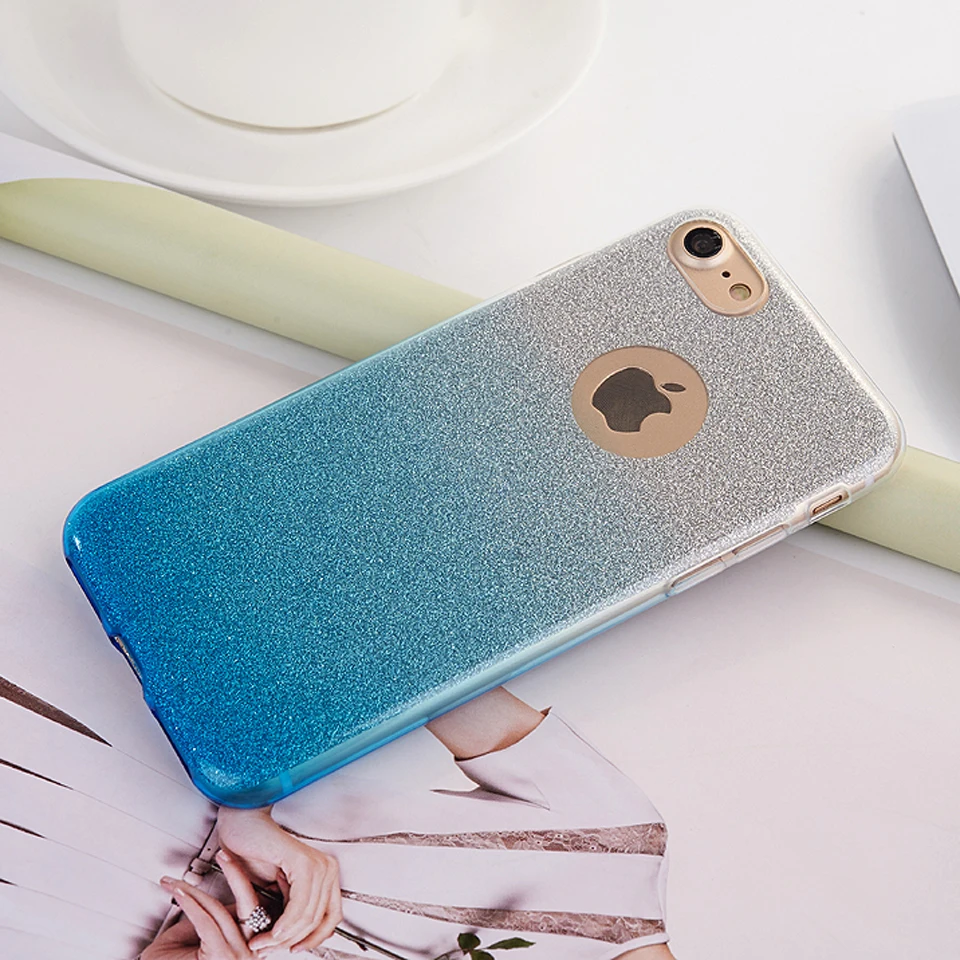 For iphone 7 Rainbow Glitter 2 in 1 TPU Case SE 5 5S 6 6S 8 Plus X Cover Silicone Cases OnePlus One 3 3T 5T Soft Fundas |
