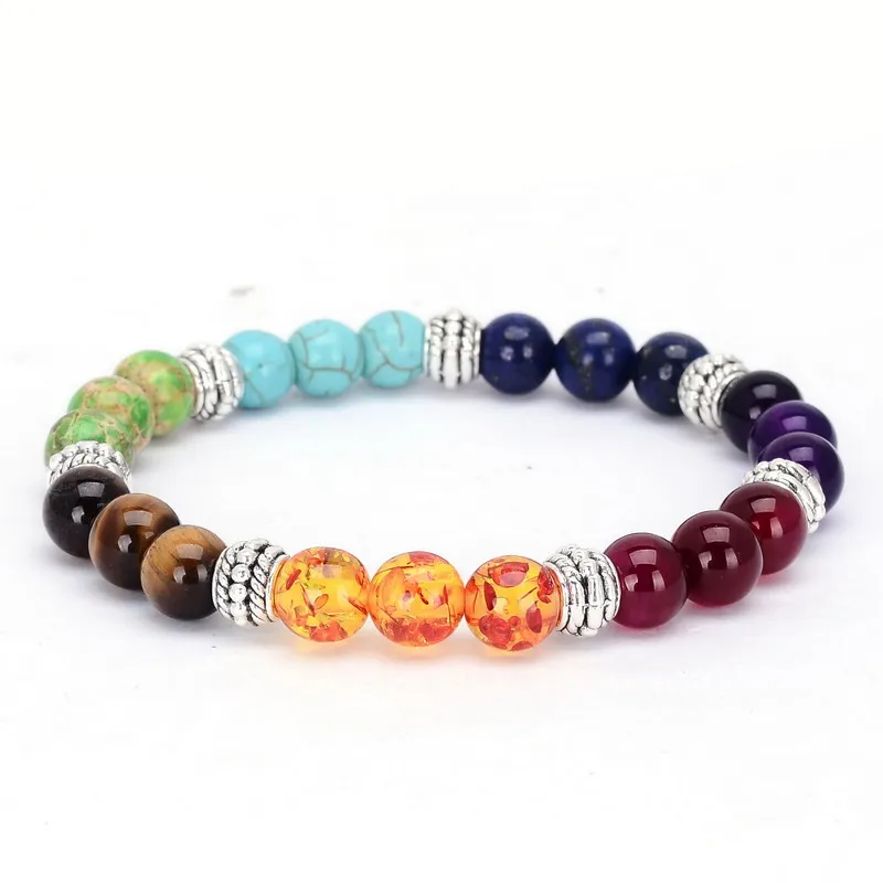 Natural Stone Beaded Bracelet 7 Chakra Beads Birthstone For Women Gift | Украшения и аксессуары