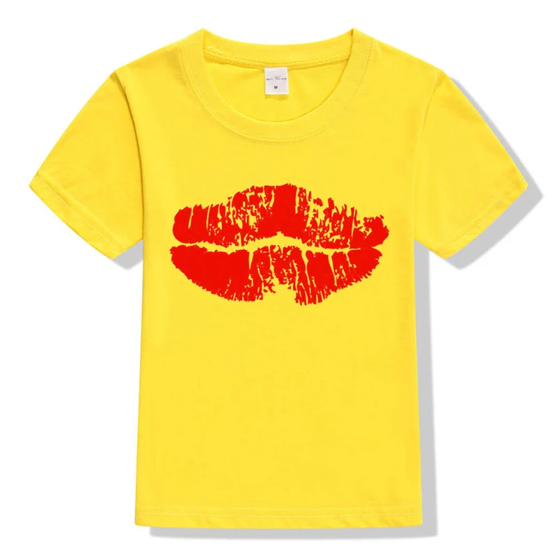 Футболка с принтом губ летняя детская одежда 2018 футболка для маленьких принцесс