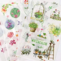 6 sheetspack floral element decoration stickers scrapbooks stick label journal diary stationery stickers