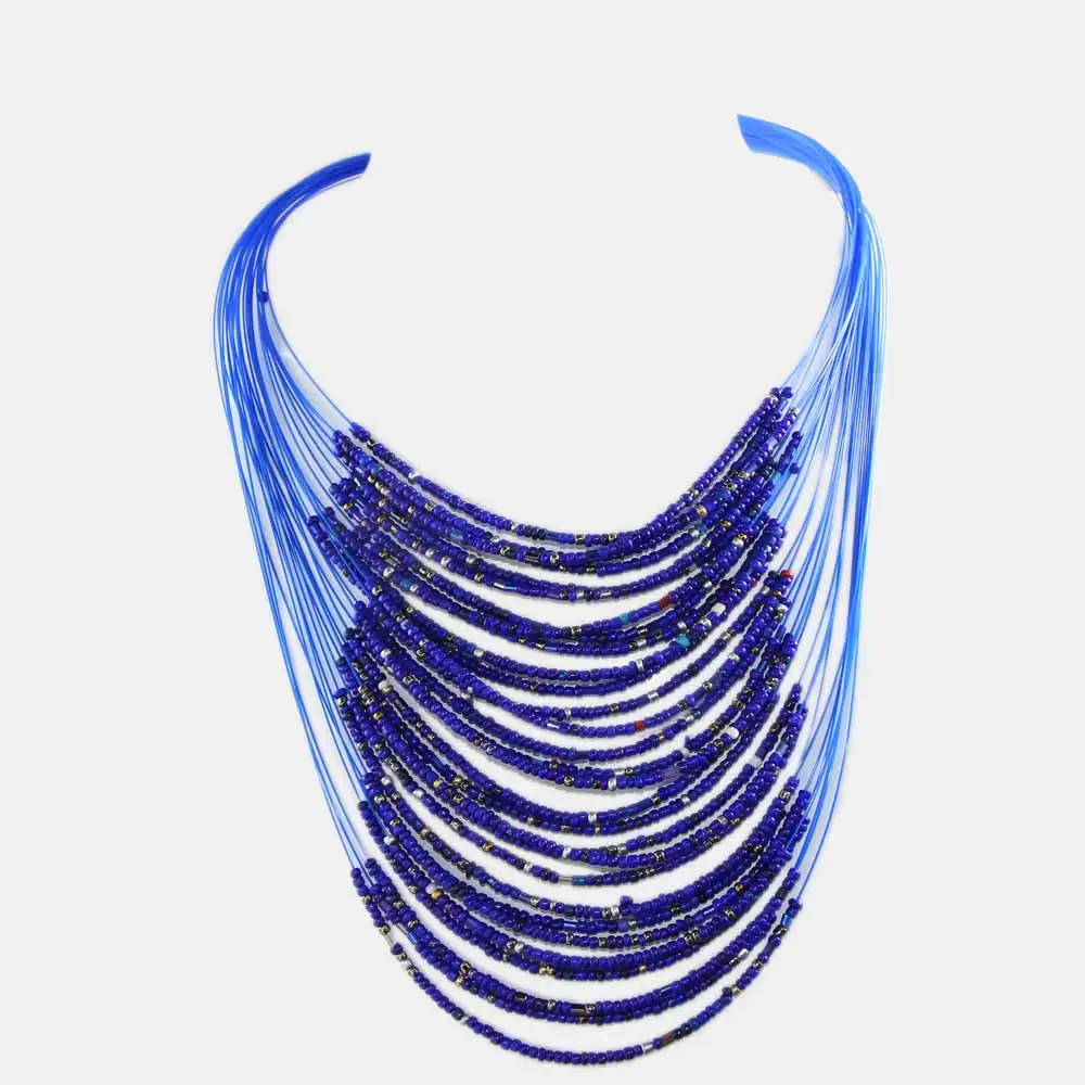 Этнические наборы ювелирных изделий JUST FEEL Africa Beads многослойное яркое массивное