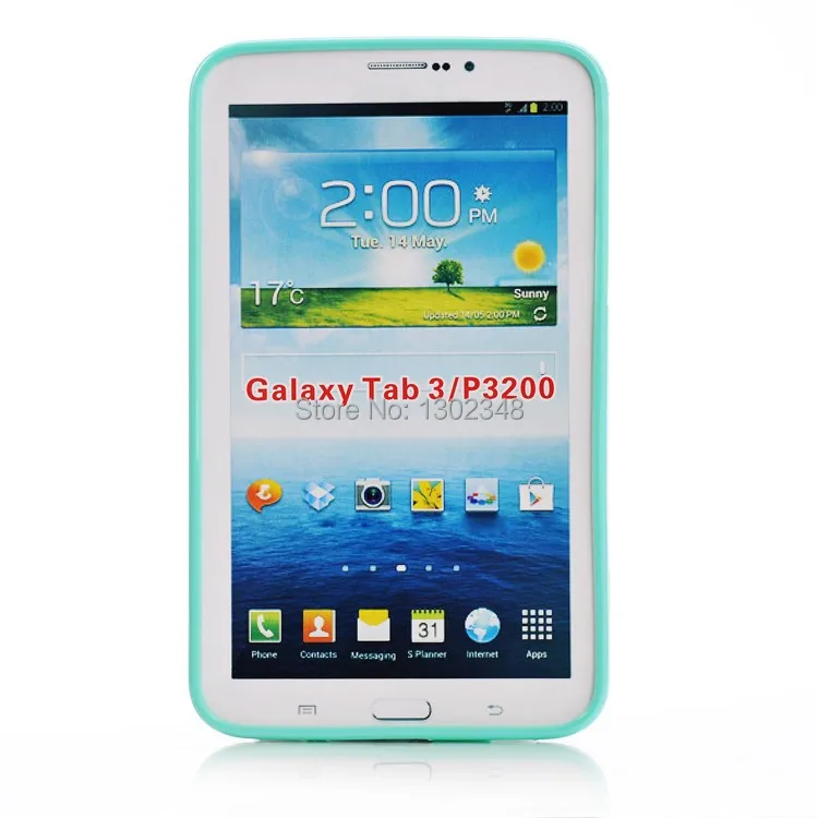 Силиконовый мягкий чехол карамельного цвета для планшета резиновый Samsung Galaxy Tab 3 7