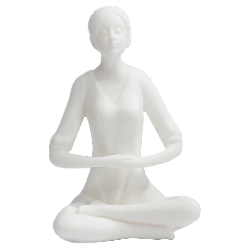 White-C Yoga Model VILEAD, 4 стиля, белые керамические фигурки для девочек, для йоги, цветная женская модель для йоги, винтажный домашний декор, украшение на Рождество, год - Цвет: White-C Yoga Model