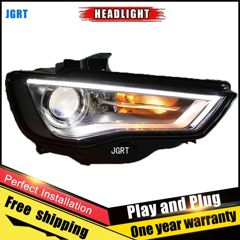 

2PCS Car Style LED headlights for Audi A3 2014-2016 for A3 head lamp LED DRL Lens Double Beam H7 HID Xenon bi xenon lens