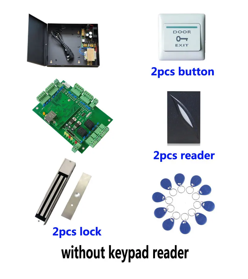 RFID 32 битный комплект контроля доступа TCP/IP двухдверный контроль + мощность 280 кг