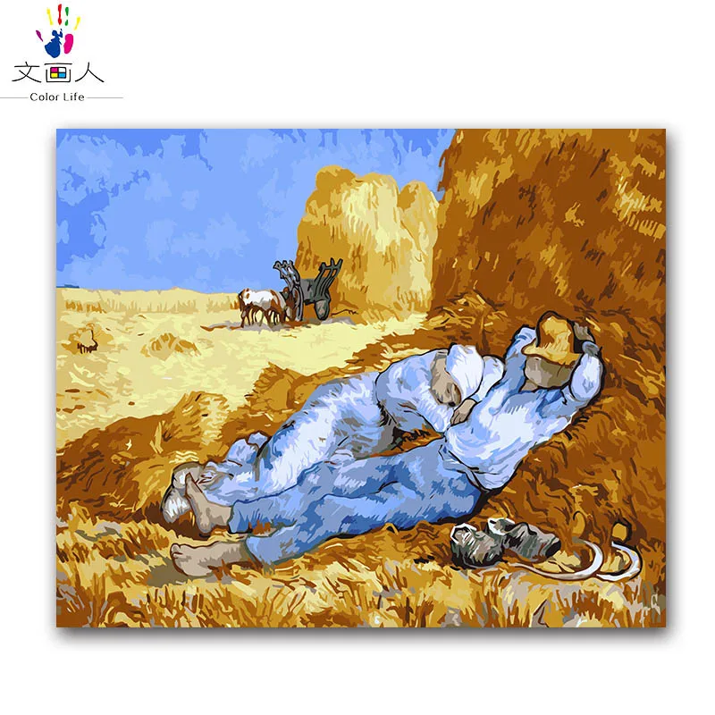 

Отдыха от работы Винсента Ван Гога Картина маслом посылка diy цифровая картина маслом по количеству с наборы одеяло «хвост русалки» для взро...