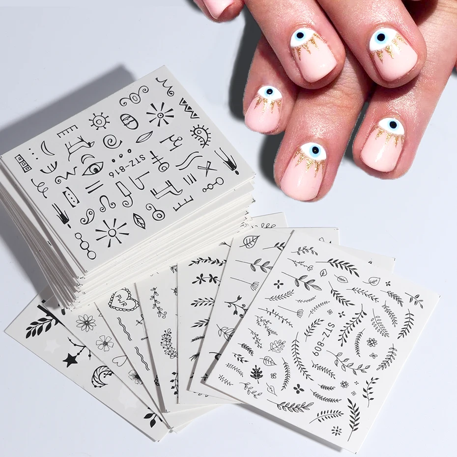 1 шт Водные Наклейки для ногтей маникюр Дизайн ногтей тропический лист Цветы слайдеры дизайн глаз украшения Лето Свежий LESTZ816-844