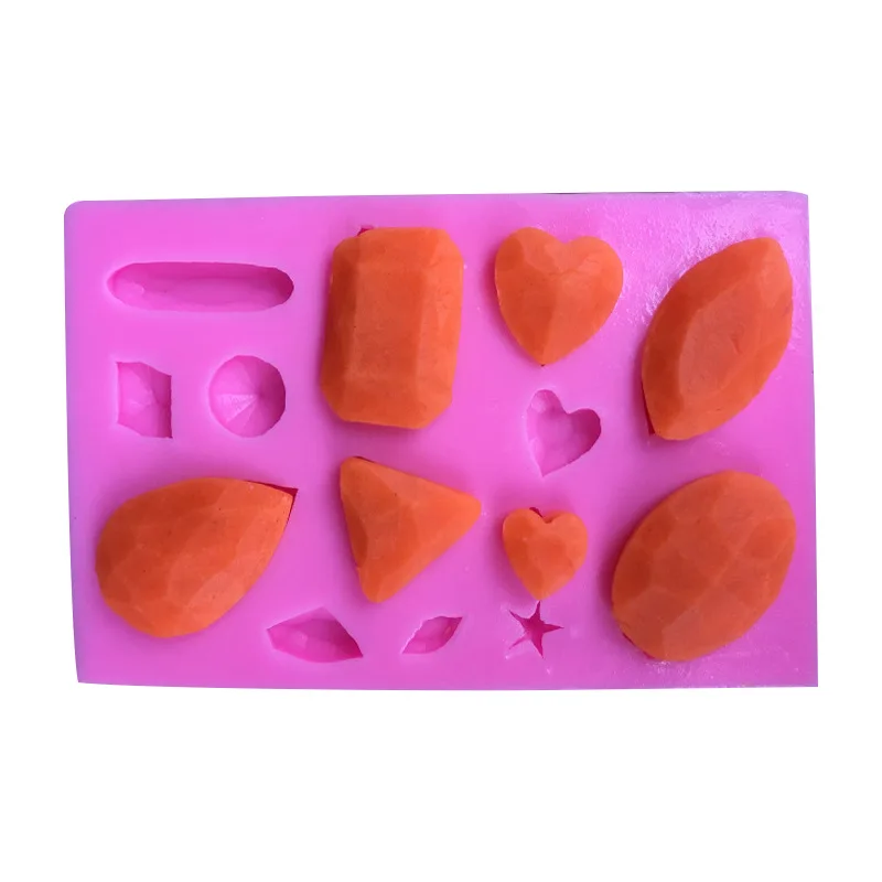 3D Mini Diamonds Jewel Cameo Gemstone Fondant Cake Molds Chocolate Mould for the Kitchen Baking Sugarcraft Decoration Tool | Дом и сад