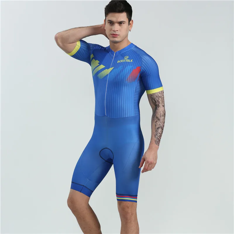 

BOESTALK men sexy cycling kit summer high quality triathlon skinsuits ropa ciclismo hombre verano swimwear custom bike clothing