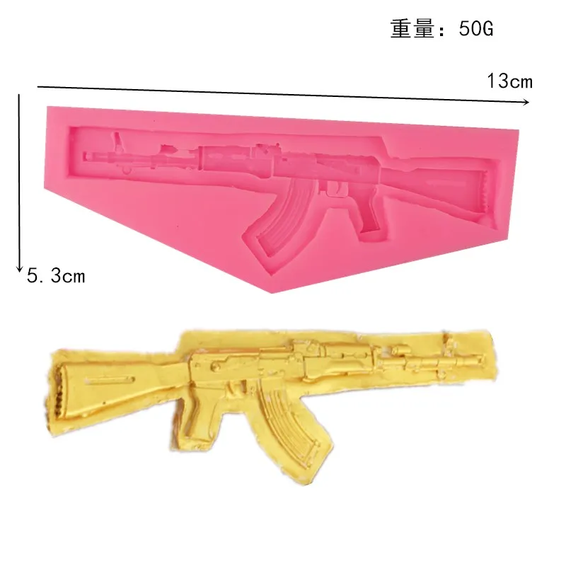 DIY пистолет AK форма помадки мыло 3D торт Силиконовая Форма Кекс желе Конфеты