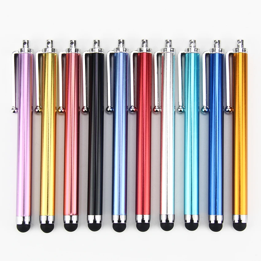 

1000 pcs/lot Metal Straight Stylus 9.0 Touch Stylus Pen Canetas para for iPhone iPad Cell Phone Tablet Caneta Tablet 8 Color