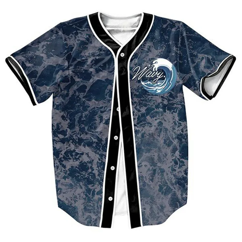 Волнистые женские бейсбольные рубашки топы в стиле панк Спортивная рубашка