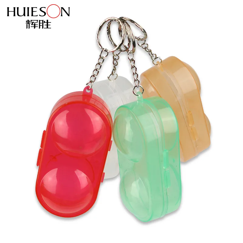 

One piece Hard Plastic Case Storage Box With Key Chain Portable For Table Tennis Pingpong Balls Random Color