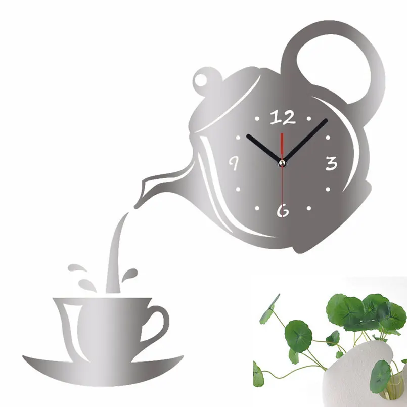 Wall Clock Coffee Cup Shape Decoration Kitchen Living Room Home | Дом и сад