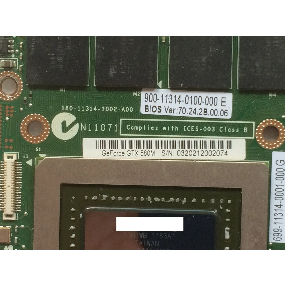 GTX 580m 2GB GDDR5 MXM3.0b видеокарта VGA 3MF8R 03MF8R CN-03MF8R N12E-GTX2-A1 для Alienware M17x R3/M18x | Компьютеры и