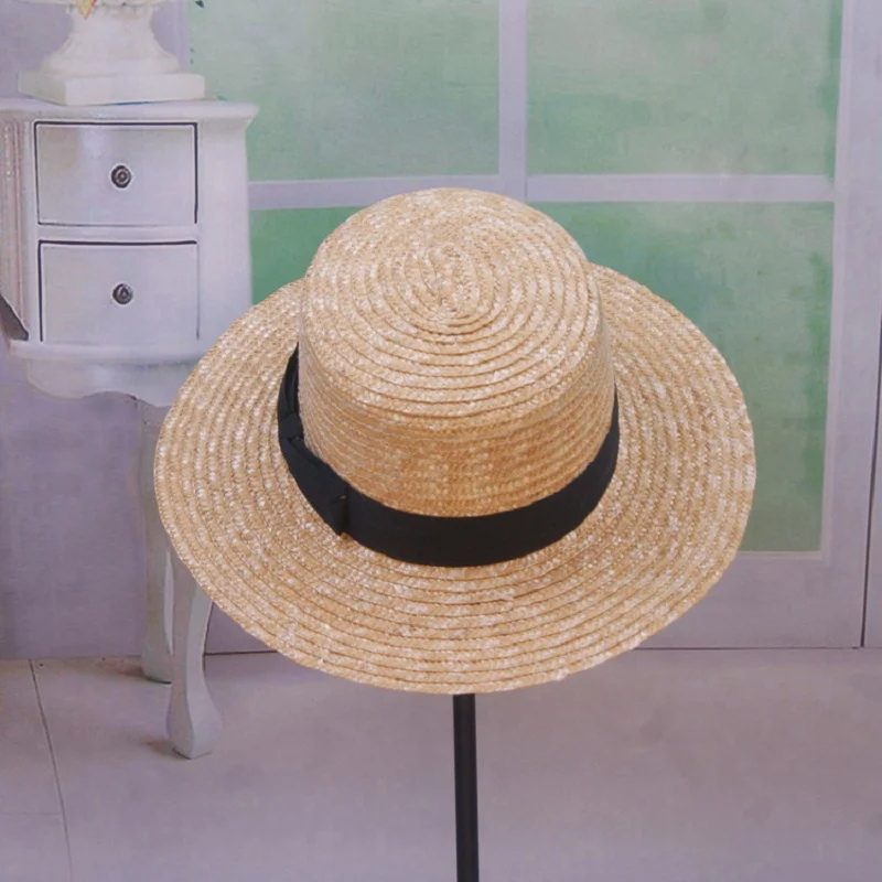 Шляпа от солнца из пшеничной соломы для мужчин и женщин шляпы с плоским верхом