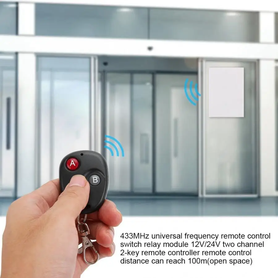 lm 12V 24V 433MHz Wireless Remote Control Switch Relay Module Two Channel 2-key RF Transmitter | Безопасность и защита