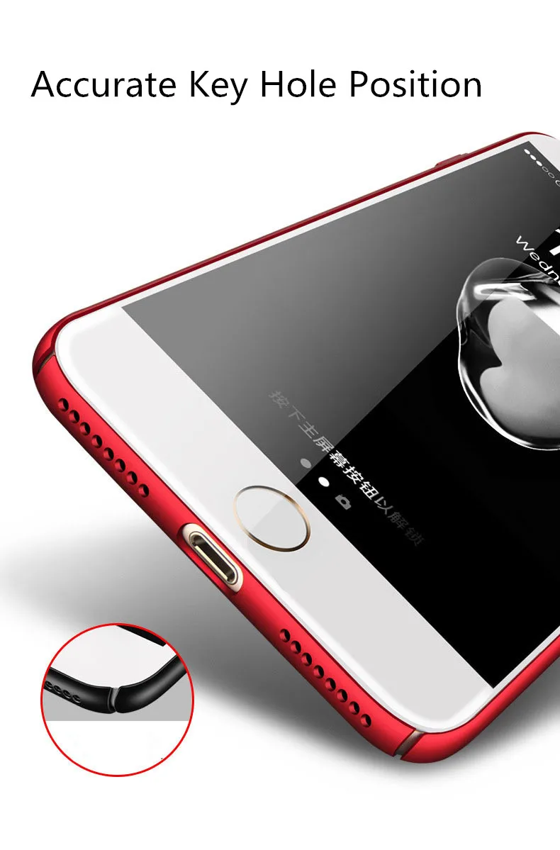 Матовый защитный чехол для телефона с защитной пленкой iPhone 5 5S 6 6s 7 8 Plus красный