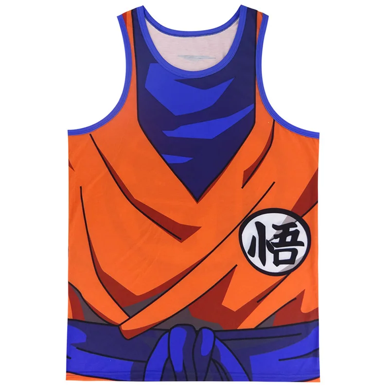 Для мужчин Dragon Ball Z Goku 3D жилет мужской отряд самоубийц Вегета майка для взрослых Косплей рубашка без рукавов