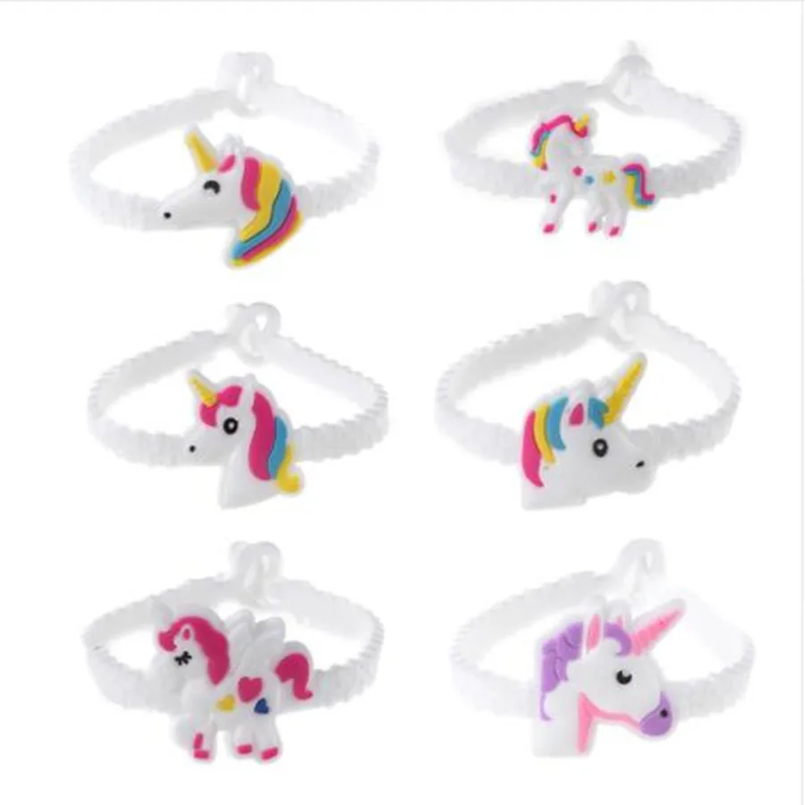 12 шт Единорог вечерние резиновые браслеты брелки Детские сувениры на день